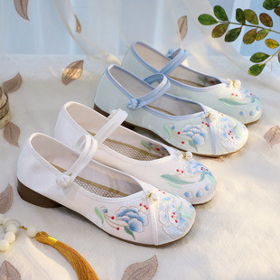 Chaolu 2024 new low heel matching cheongsam Hanfu shoes ethnic style national style single-layer shoes embroidered shoes