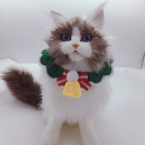 Домашнее животное кошка Рождественская собака ручной крючок шерстяной вязаный нагрудник воротник английские короткие американские короткие куклы милое полотенце в вертеле