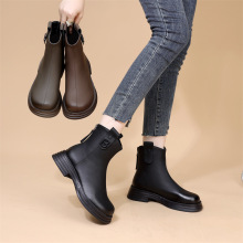 一件代发2025年马丁鞋短靴百搭休闲春秋单靴软皮弹力靴34-43