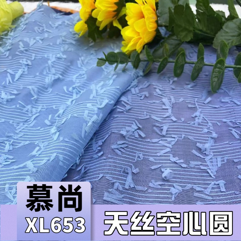 天丝空心圆梭织提花春夏新品快时尚女装直播爆款衬衫连衣裙子面料