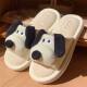 Ins Cute Puppy Linen Slippers Four Seasons Universal Soft Bottom Indoor Non-Slip Cotton Linen Mute Couple Home