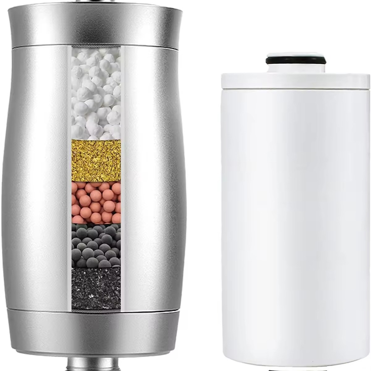 Filtro de ducha de aluminio dorado, filtro de reemplazo desmontable, ducha, ducha, purificación de ducha multicapa