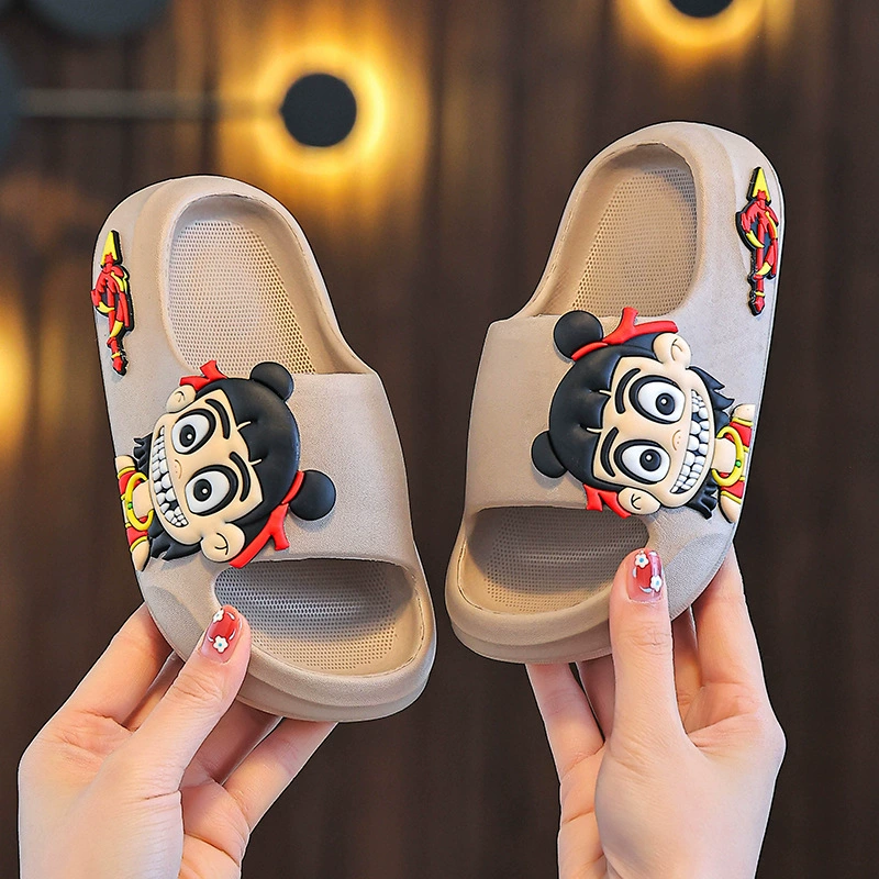 Детские летние нескользящие cartoon Slippers для мужчин и женщин в помещении, мягкая подошва