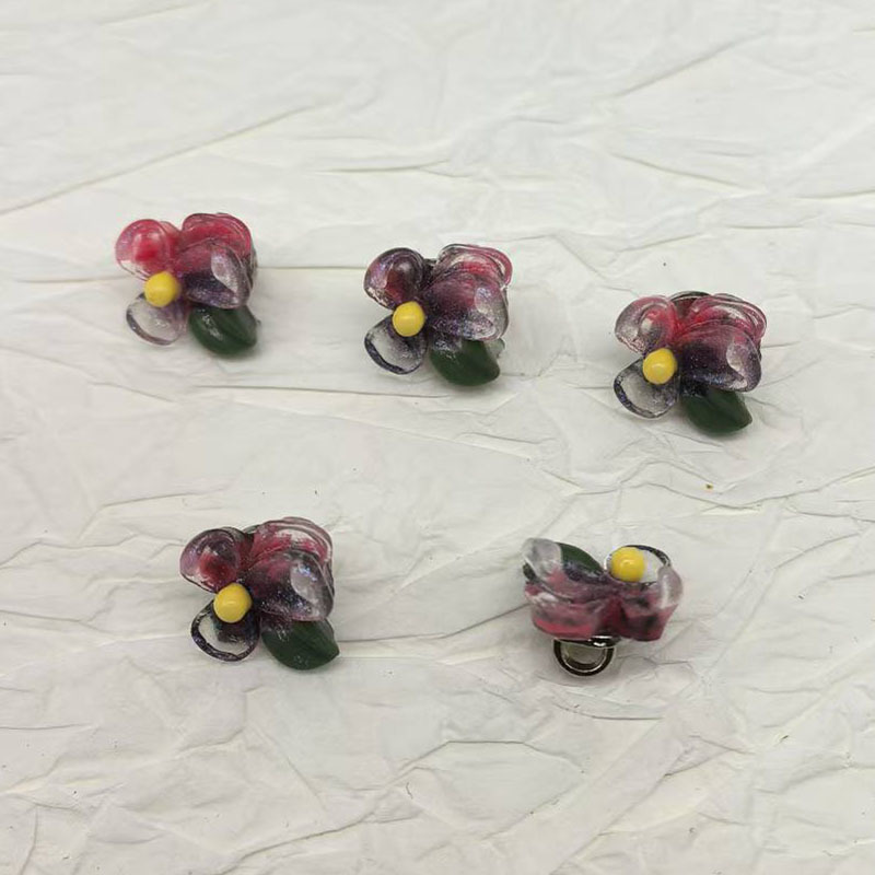 新しい中国風の手作り粘着ゴールドフットグリッターパウダーアイス透明なカラフルな光沢のあるキンモクセイ樹脂アクセサリー DIY 装飾ボタン|undefined