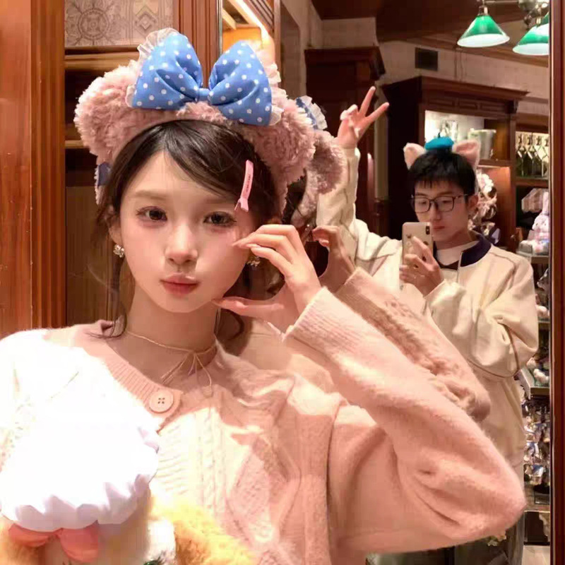 遊園地の女の子のかわいいぬいぐるみパンダフィーベア耳カチューシャ女性の写真ヘアピン洗顔カチューシャヘアアクセサリー|undefined