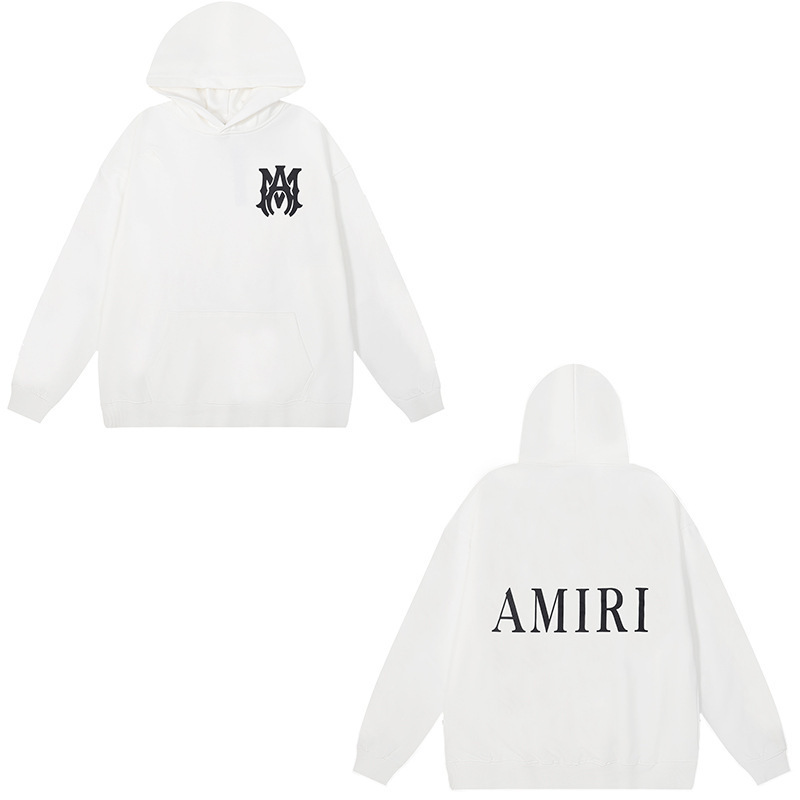 アメリカンストリート Amiri ニッチハイストリート男性と女性のカップルソリッドカラーコットンプリントプルオーバースウェットシャツレトロパーカー|undefined