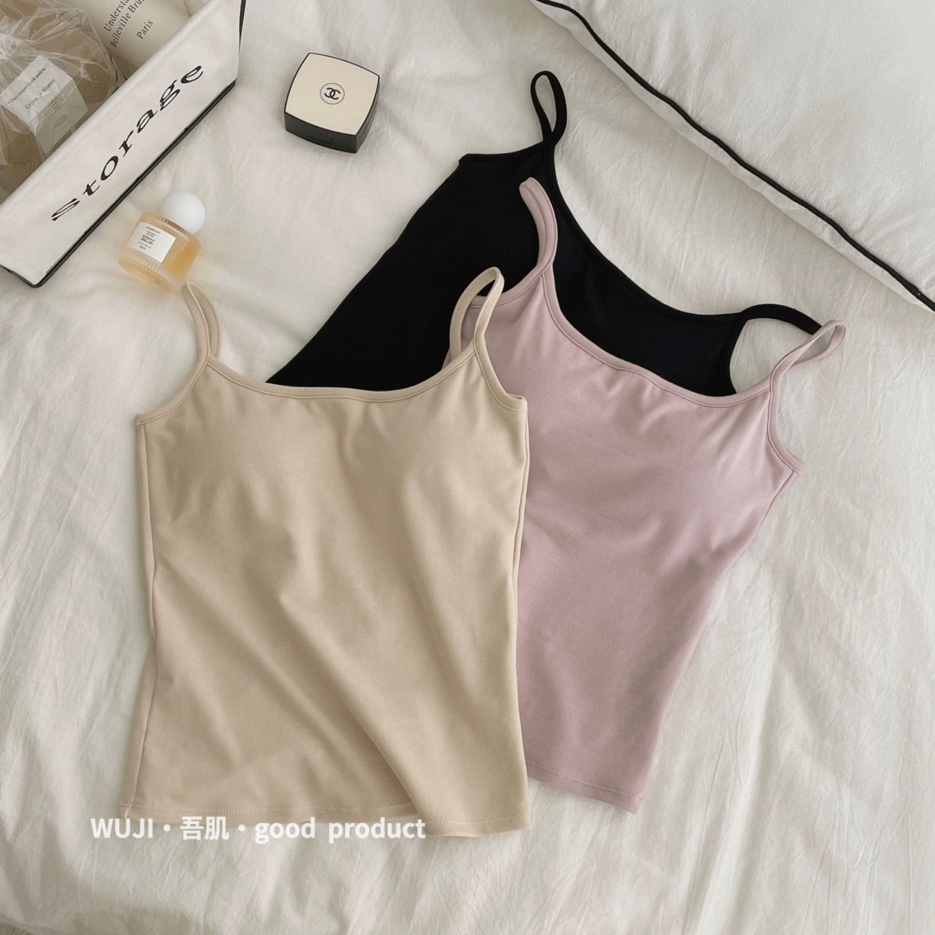 Primavera y verano nueva expansión externa, base, cofre, cintura, todo fósforo, almohadilla para el pecho, expansión externa, camisola, mujer