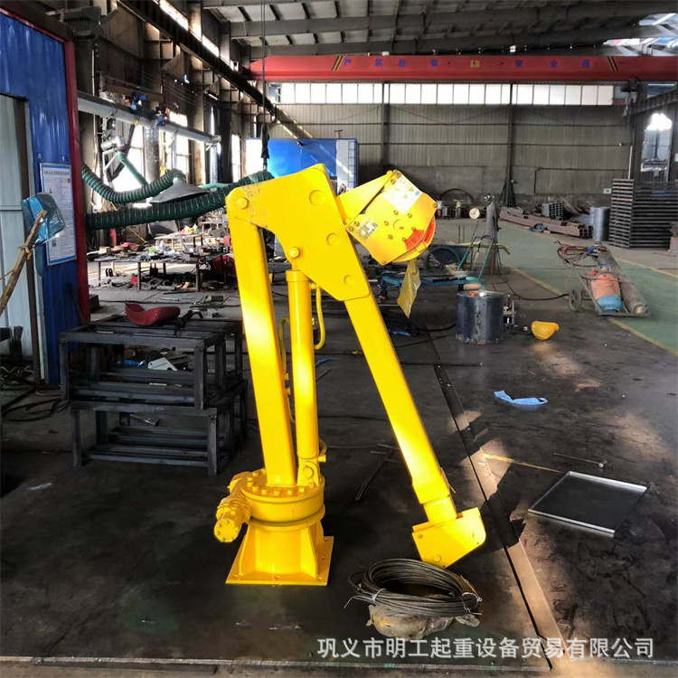 12V24V车载式汽车装卸用小吊机 电瓶小型吊机 固定式旋转液压吊机