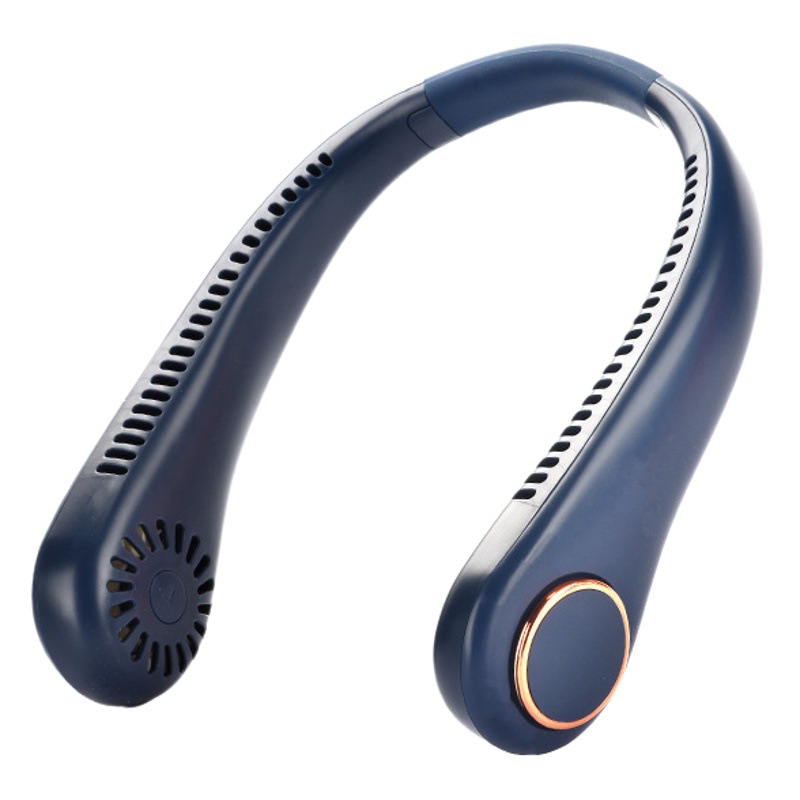 2024 nuevo tipo C colgante cuello ventilador portátil pequeña refrigeración mini perezoso sin cuchilla recargable colgando cuello ventilador
