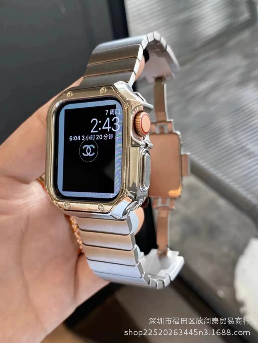 Совместимо с ремешком Apple Watch Ultra8 Apple Watch iWatch765432 металлическая бабочка застежка ремешок