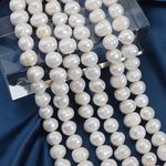 超大13-14mm老蚌珠螺纹天然淡水珍珠无核一串长约37cm约30颗左右