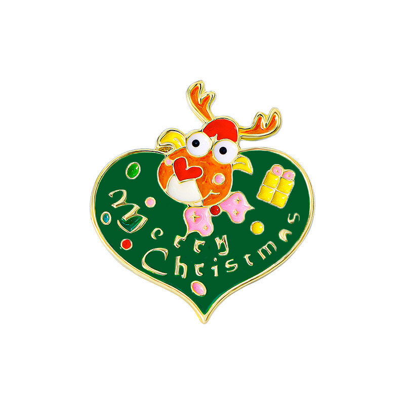 Broche de Navidad insignia de aleación caricatura adorable Santa Fe Navidad decoración de mochila escolar
