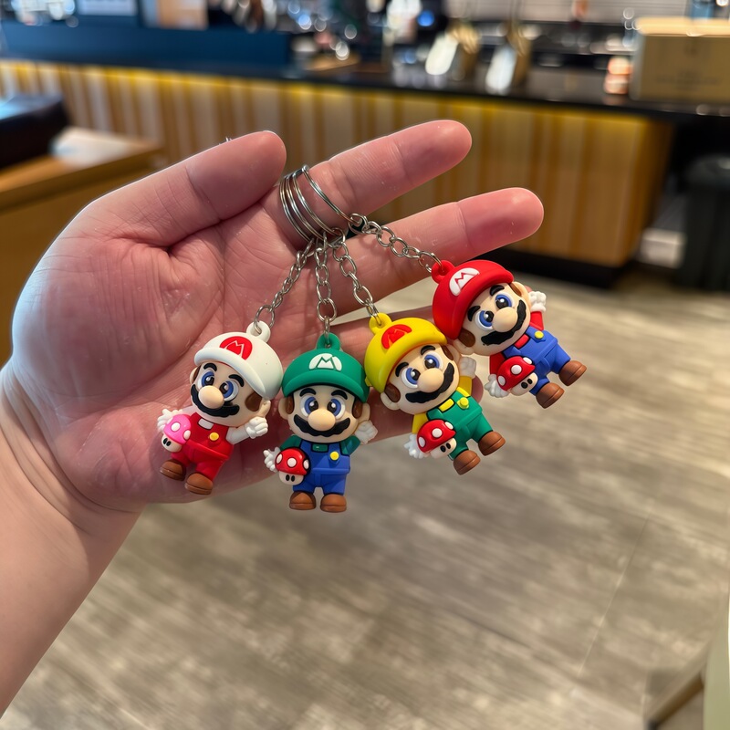 Cross-Border Super Mario Keychain Figurines, 3D Backpack Pendants, Promotional Small Gifts, Blind Box Figurines Wholesale