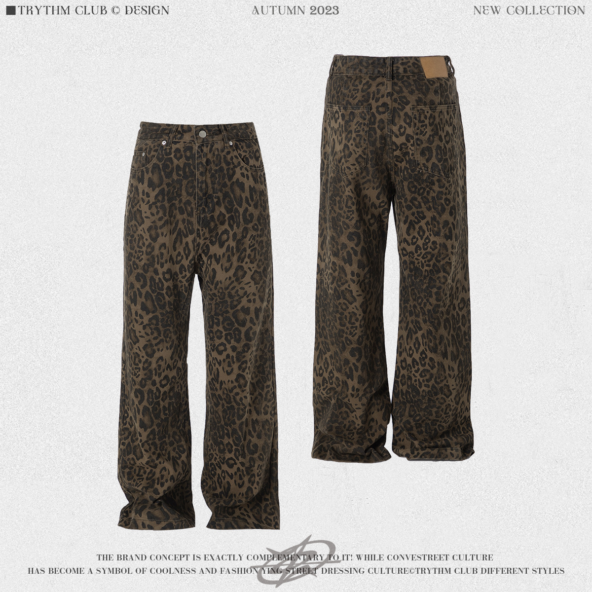 Whoowap americano retro High Street marea suelta desierto calle leopardo imprimir drapeado recto apenado hombres y mujeres guardapolvos