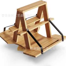 木制可旋转看书架双面阅读架旋转食谱乐谱架儿童读书架立式书夹器