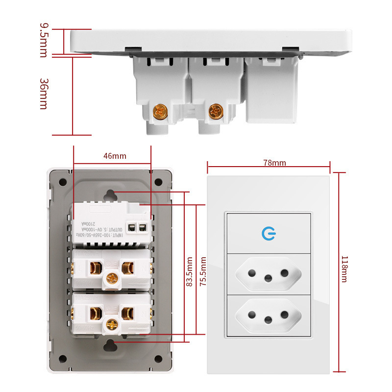Panel de interruptor táctil inteligente de PC Ignífuga, Control Remoto WiFi, Táctil, para el Hogar