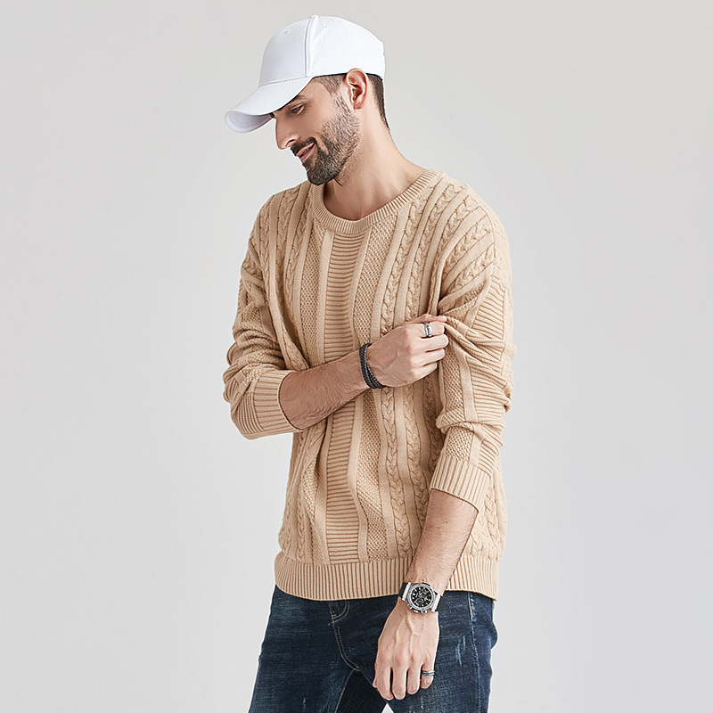2021冬季新款男士毛衣潮流纯色外套欧美时尚爆款男装打底针织衫