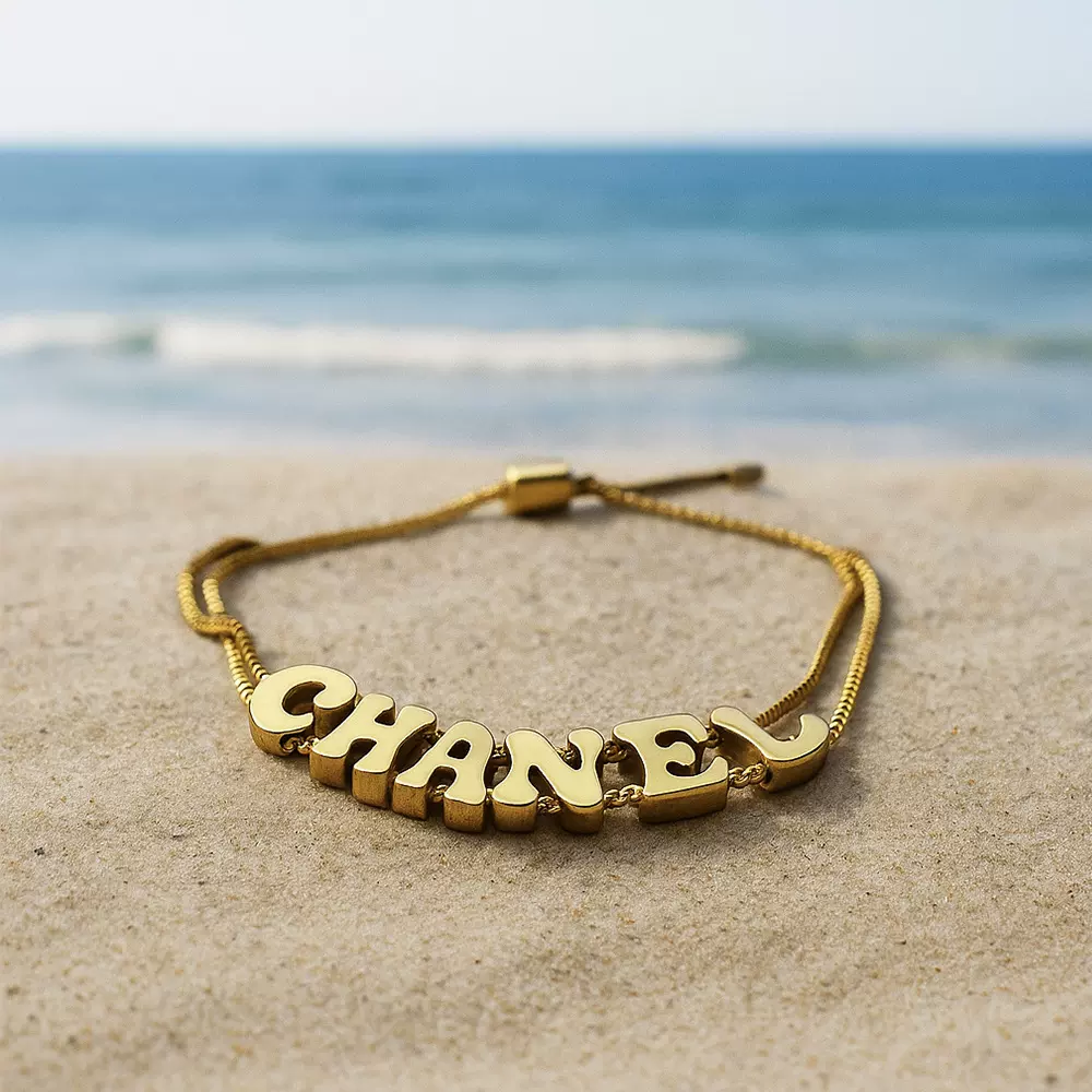 网红爆款热销18K金不锈钢自由组合DIY字母双层节日礼物男女手链