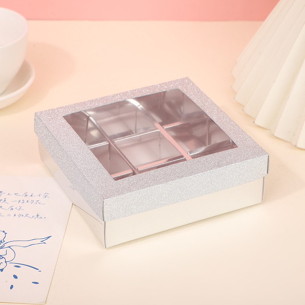 跨境出口喜糖盒 包装喜糖盒 金葱巧克力盒 特种纸巧克力盒 九格