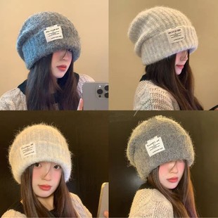 Keep warm woolen knitted hat, loose fit, Korean style