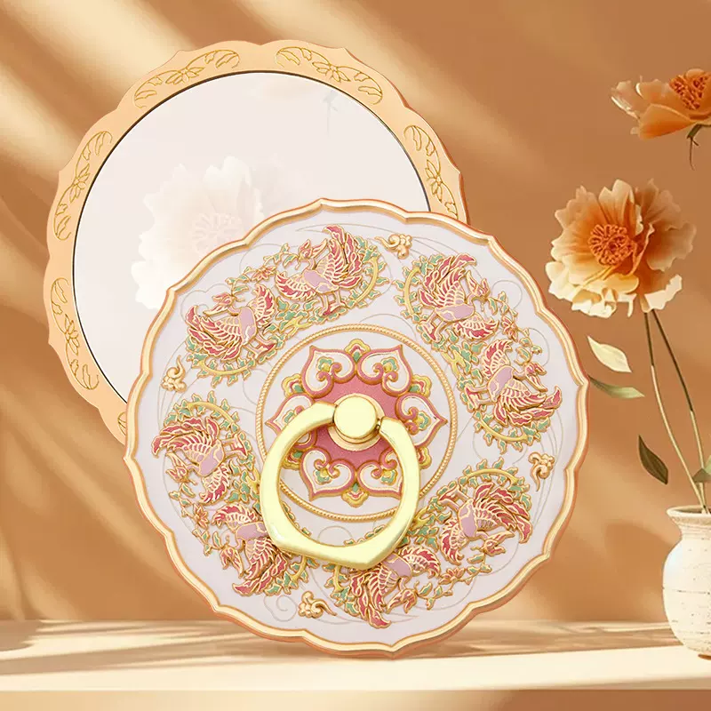 丝路凰韵随身镜古风化妆镜文创浮雕金属随身镜纪念品伴手礼定制