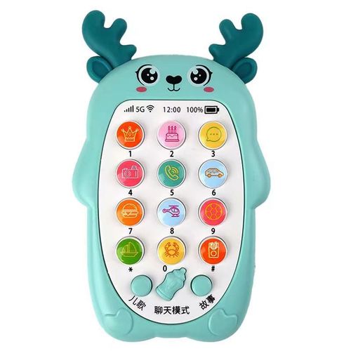 Baby teether, baby simulation mobile phone, children's music toy, early education educational story machine, rechargeable phone