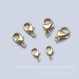 美国注金14K包金GF水滴扣龙虾扣项链扣珍珠弹簧扣收尾扣DIY配件