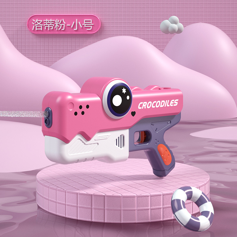 Pistola de agua eléctrica Bellucci de verano, totalmente automática, para niños, pistola de agua de cocodrilo con pulverización automática de agua