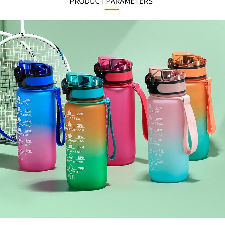 TRITAN taza de agua para niños de gran capacidad hervidor de agua resistente a caídas degradado de gran apariencia para mujeres de verano taza de bebida directa de fitness deportivo
