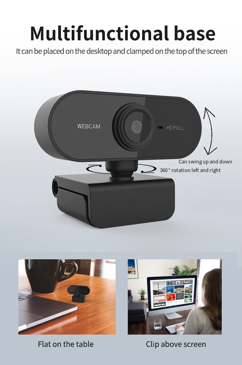 Webcam Full HD com microfone incorporado, plug and play undefined/