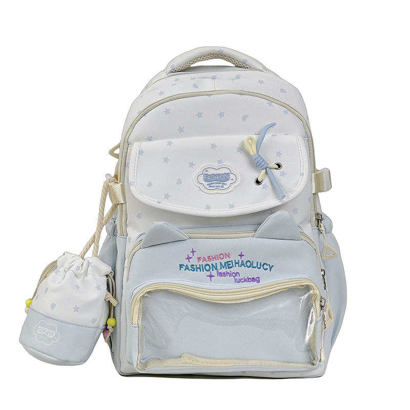 Mochila Escolar Juvenil de Nailon Impermeable y Ergonómica de Gran Capacidad para Escuela image 8