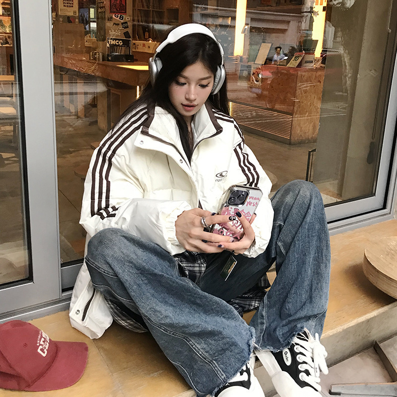 ダウンコートショート 2025 新しい厚みのあるオーバーサイズ学生女性の綿の服ルーズ綿のジャケット冬のジャケットトレンディな|undefined