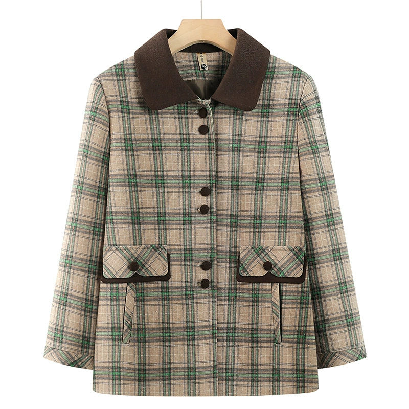 Весеннее пальто бабушки среднего и пожилого возраста мама весна и осень лацканы 70 лет пожилая жена 80 лет одежда бабушки новый