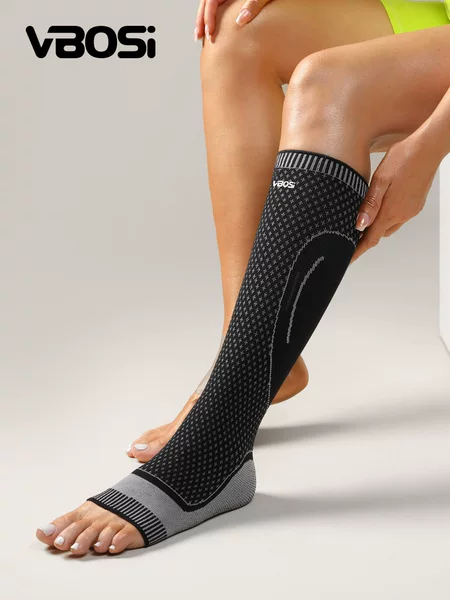 Sports calf and ankle support, compression for muscle stabilization, shock absorption, injury prevention, protective gear for running and football, wholesale