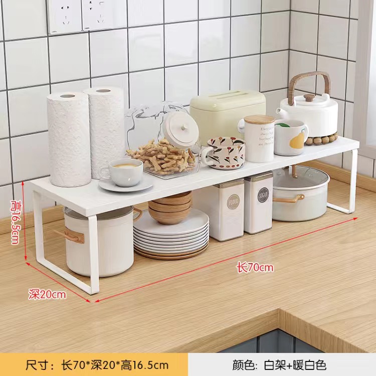 キッチンデスクトップ収納ラック食器と調味料を収納するキャビネットの小さな棚カウンタートップ層状収納パーティション棚