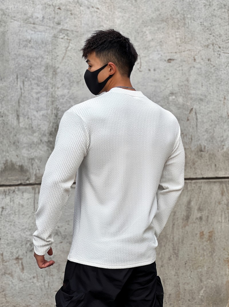 Men's Long Sleeve Workout Shirt Casual Gym Tee American Style Loose Fit Breathable Athletic Top for Basketball Running And Training_viptrois.com