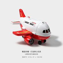 跨境抖音儿童弹射玩具弹射变形轨道客机模型玩具飞机弹射小车玩具