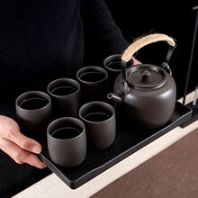 整套紫砂功夫茶具提梁(泡茶壶)陶瓷家用客厅现代大号杯套装