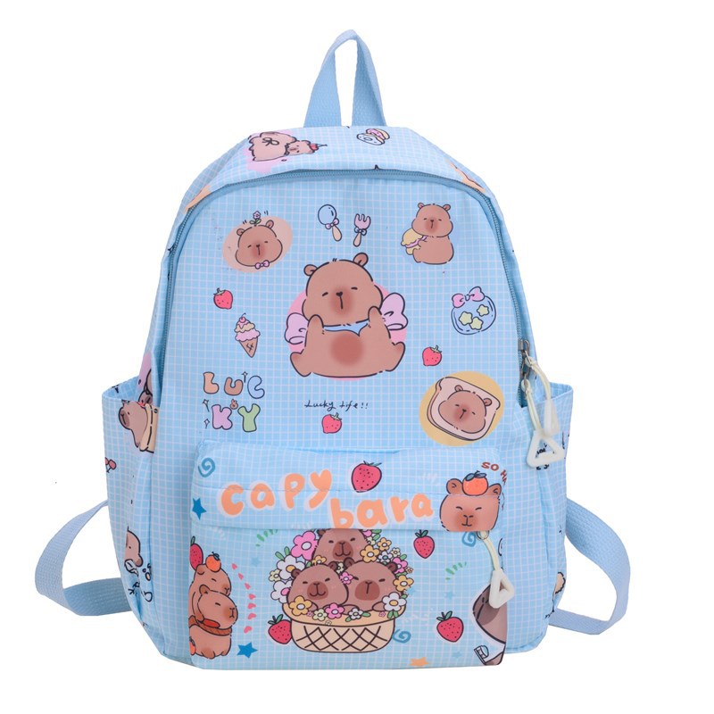 Mochila de estudiantes de la escuela primaria Capibala impresa de aire extranjero mochila de niños y niñas viaje ligero mochila de niños