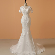 冬季新款婚紗2023法式宮廷風收腰魚尾新娘簡約大氣小個子顯瘦白色