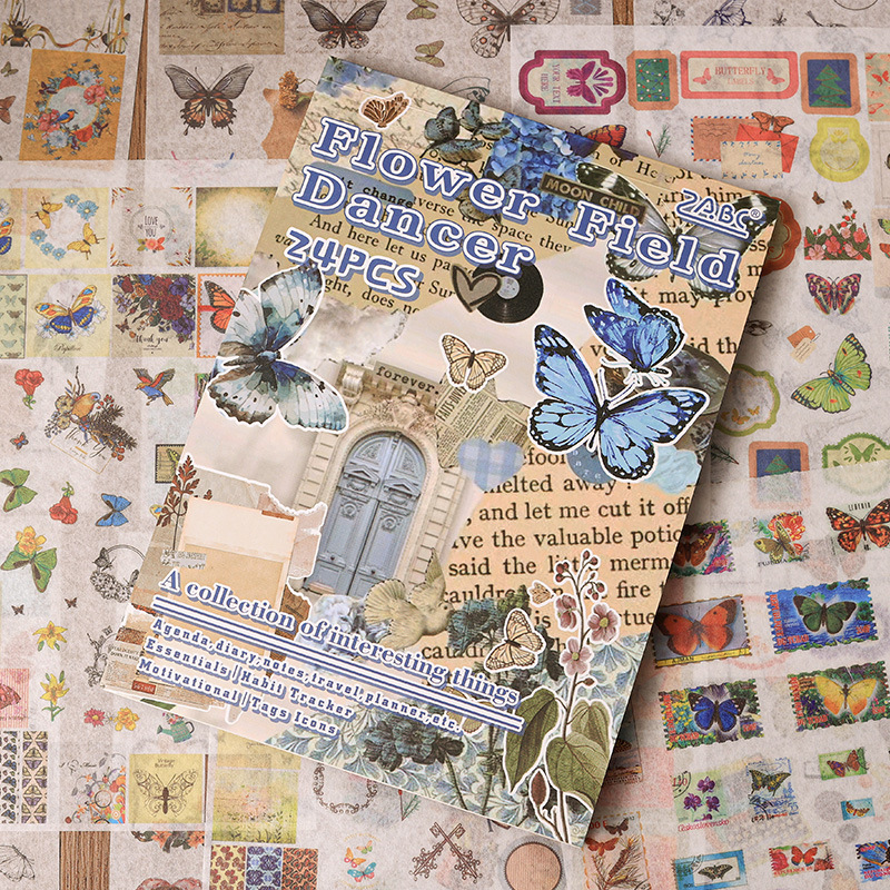 Colección de diversión Serie Este libro de pegatinas retro creativo Diy material de decoración de cuentas a mano Collage Escenografía Etiqueta engomada de cuentas a mano