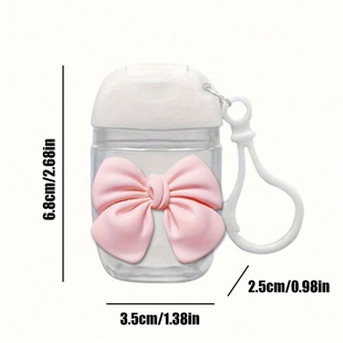 White Transparent Empty Bottle Hand Sanitizer Bottle Without Washing, with Hook Key Chain, White Flip Cover, Reusable