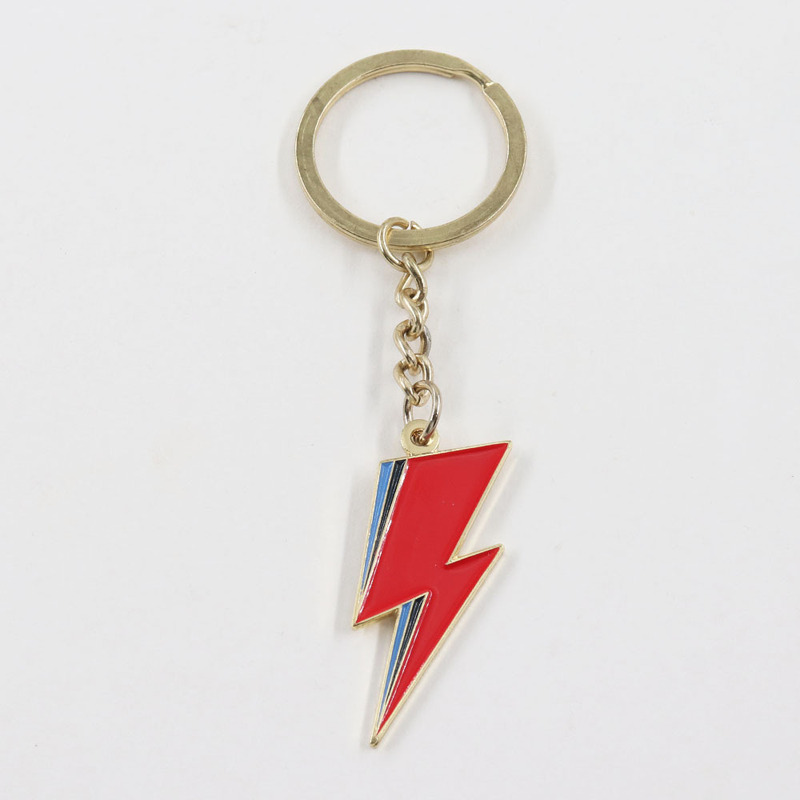 David Bowie Lightning Logo Keychain Punk Rock Music Fashion Creative Accessories