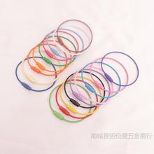 彩色钢丝绳钥匙扣烤漆圈环钢丝绳圈包胶不锈钢钢丝绳扣钥匙圈