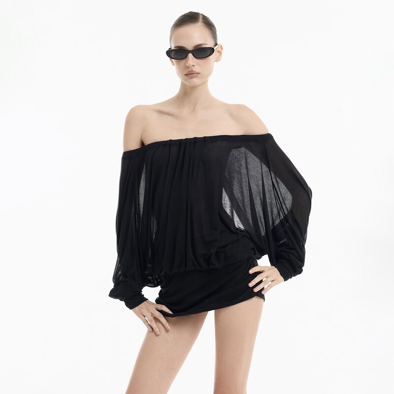 2026 European and American Cross-Border Long-Sleeve Dress for Women, Slimming Waist Dress, Batwing Sleeve, Pure Desire Hot Girl Bodycon Short Dress for Women 2026 European and American Cross-Border Long-Sleeve Dress for Women, Slimming Waist Dress, Batwing Sleeve, Pure Desire Hot Girl Bodycon Short Dress for Women