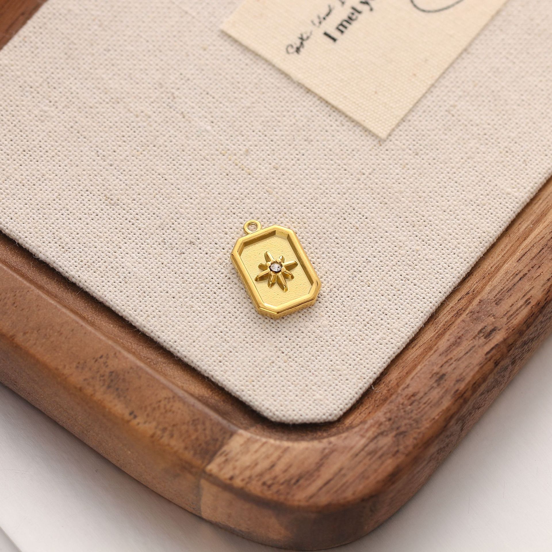 Square Pattern 3 Pieces 304 Stainless Steel Square Pendant DIY Jewelry Accessories