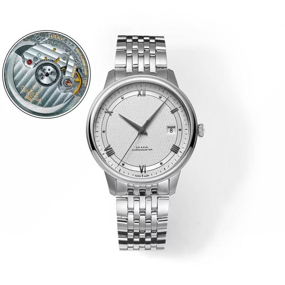 蝶飞罗马数字mks男女机械表条玎钢带腕表防水100米大表盘手表