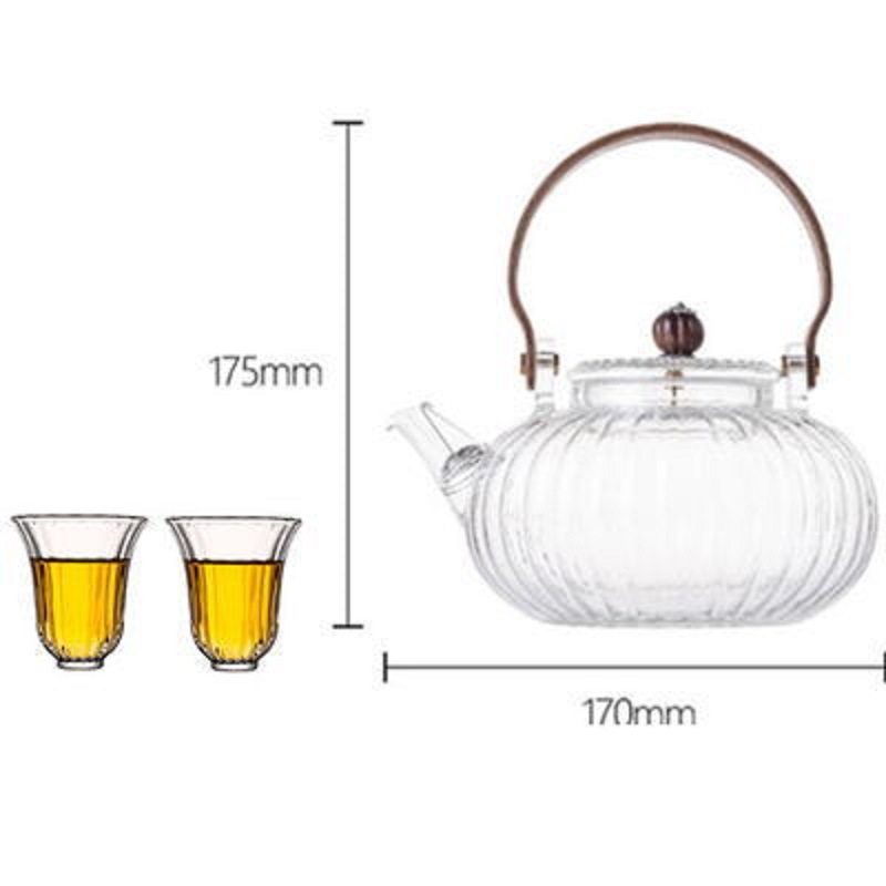 Borosilicato rayado vidrio té olla haz tetera con filtro calabaza olla hogar borosilicato Kung Fu juego de té