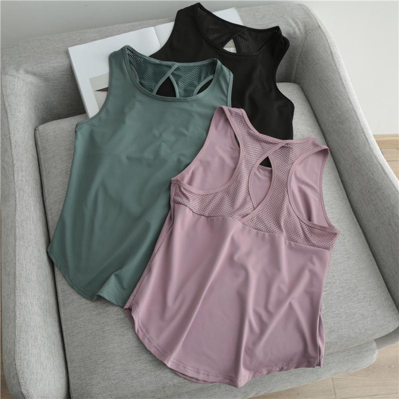 Plus-Size 150kg Thin Mesh Backless Sports Breathable Loose Casual Versatile Camisole for Women