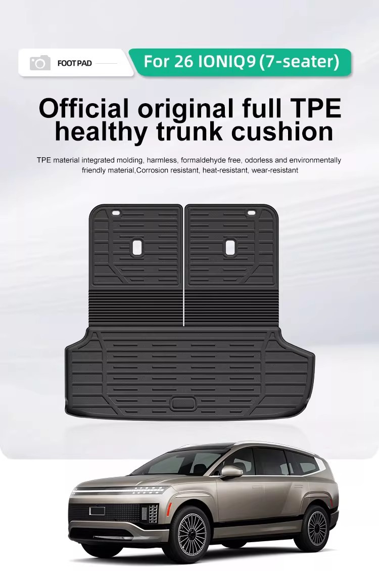 Suitable for 26 Models of Aion Ioniq9 Cars, Tpe Waterproof Integrated Trunk Mat and Seat Back Cushion